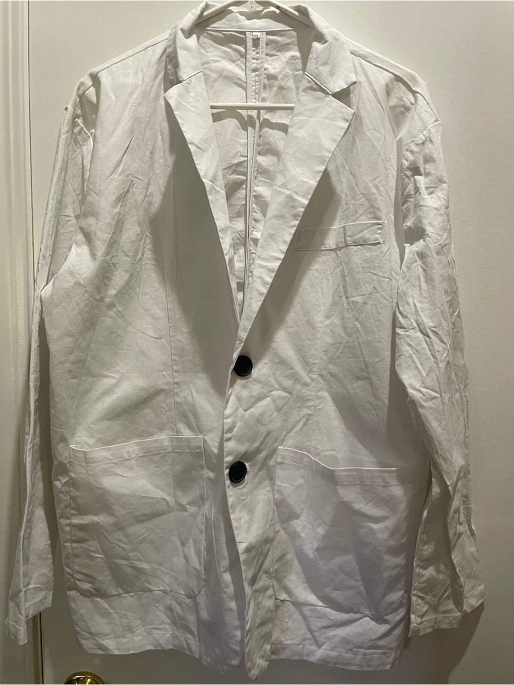 Men's White Button Blazer Jacket